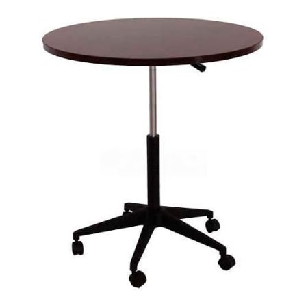 Boss Office Products Boss Round Mobile Table - 32" - Mahogany N30-M